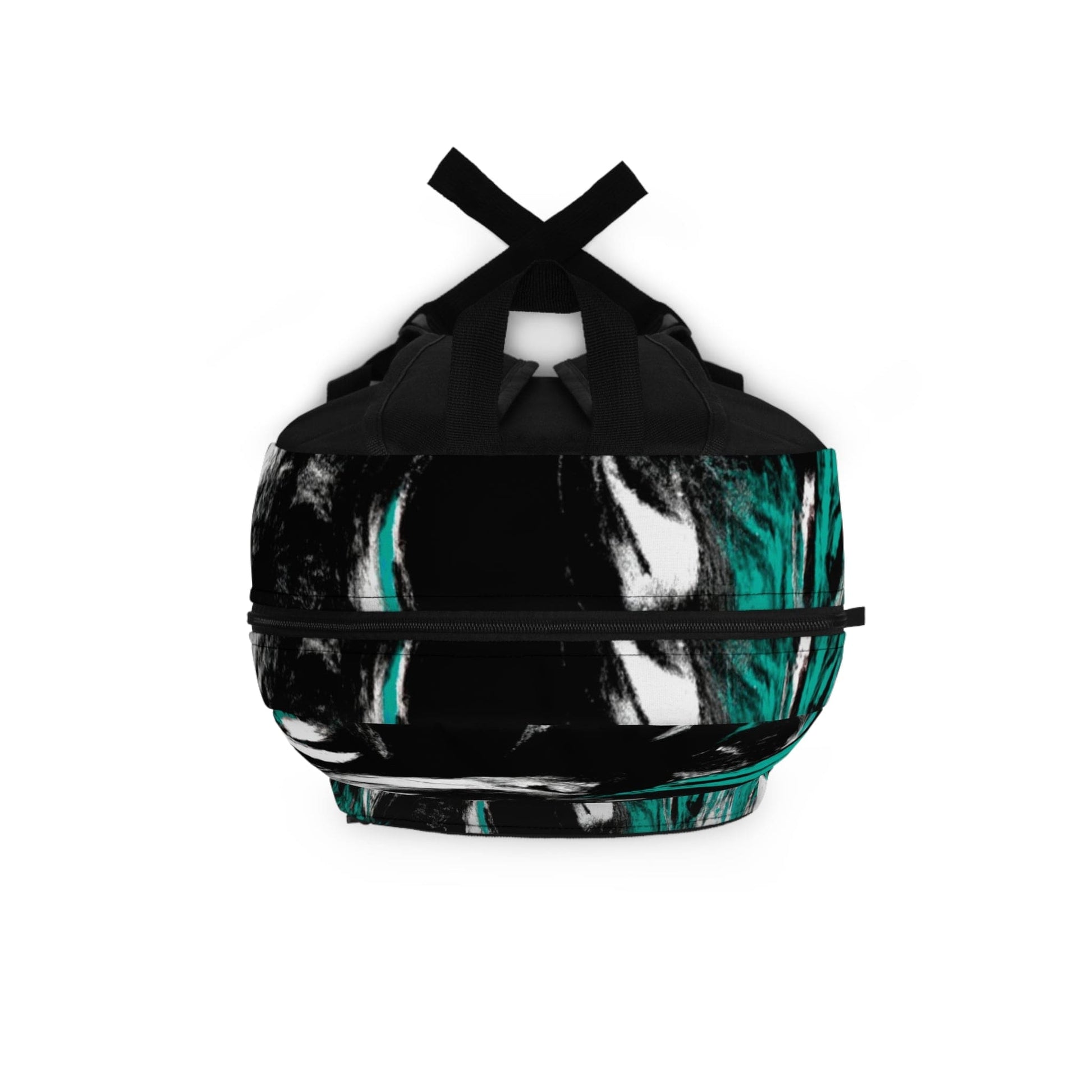 Backpack Work/school/leisure - Waterproof - Black Green White Abstract Pattern-3
