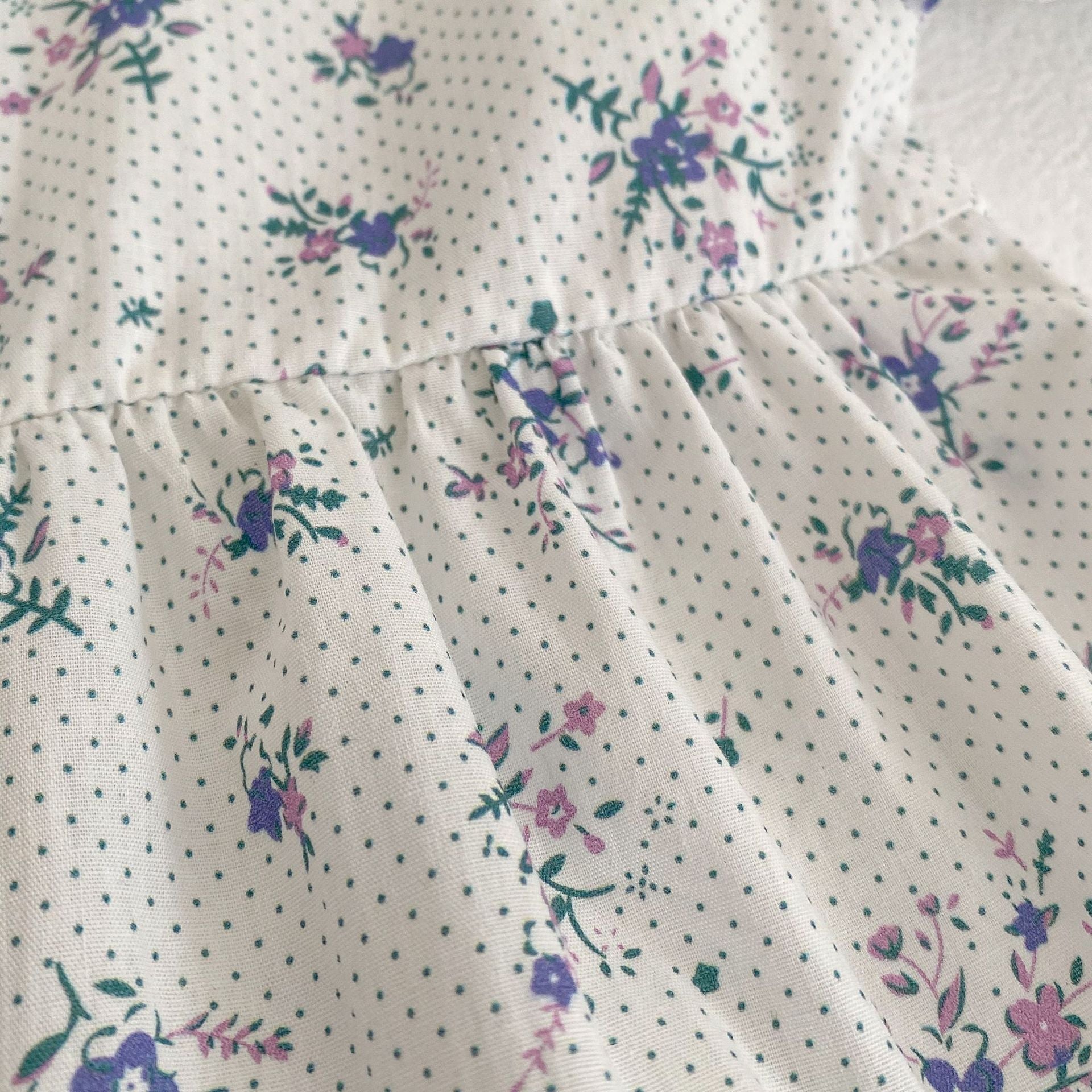 Baby Girl Flower Pattern Doll Neck Triangle Summer Onesies-3