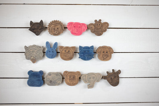 Animal Coat Hook,  Safari Animal  Wall Art, Wooden Coat Rack, Wall Mounted Hat Hook-0
